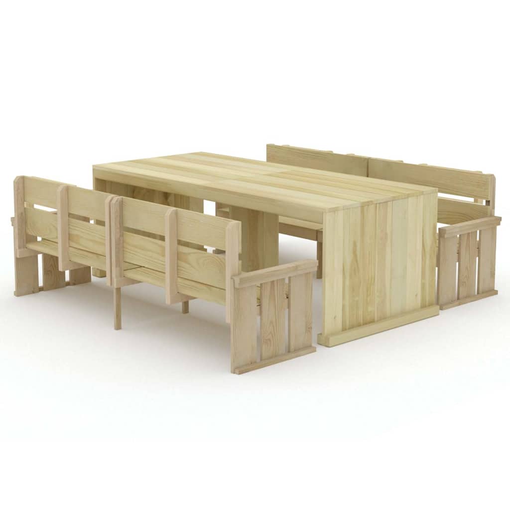 Set da Pranzo per Giardino 3 pz in Legno di Pino Impregnato