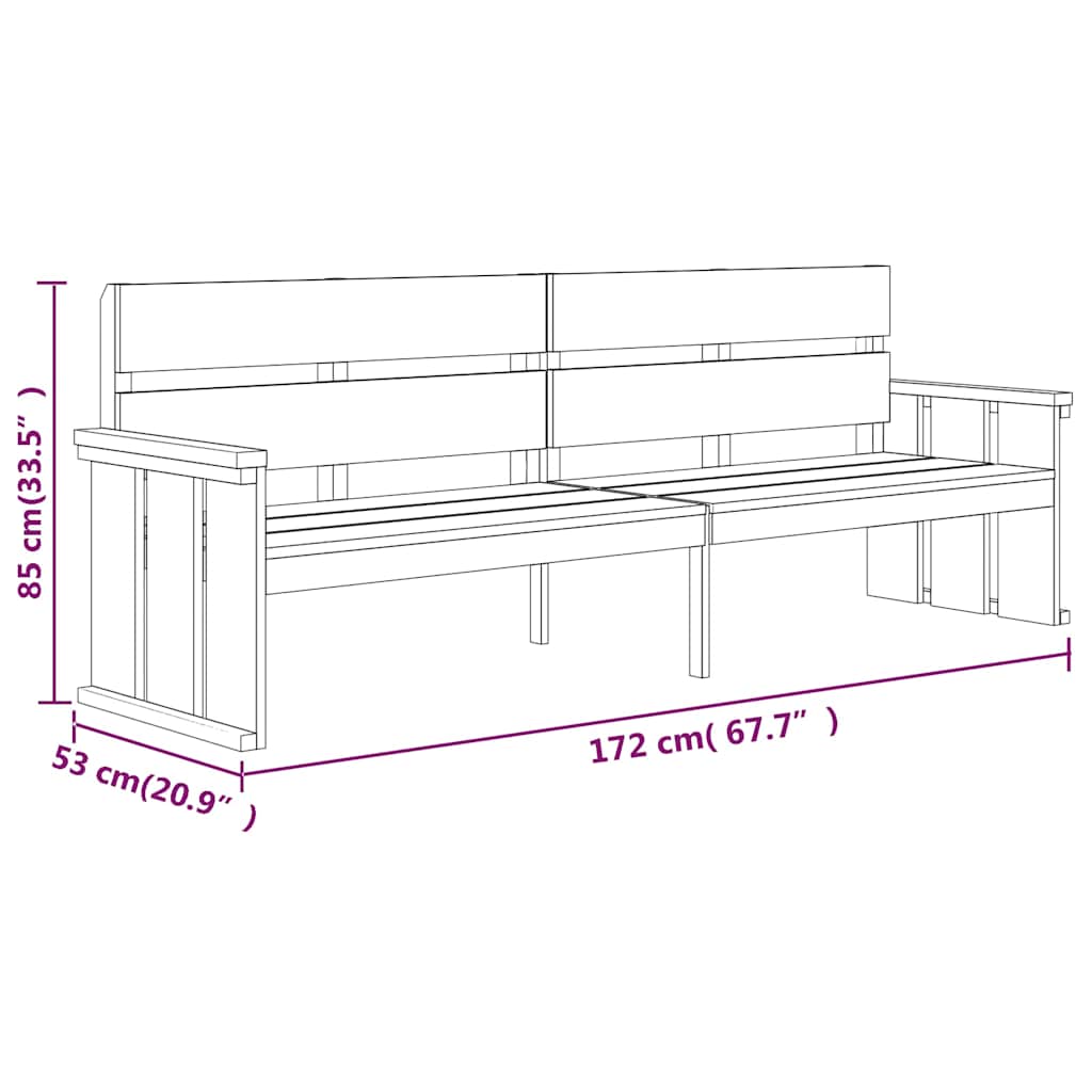 Set da Pranzo per Giardino 4 pz in Legno di Pino Impregnato