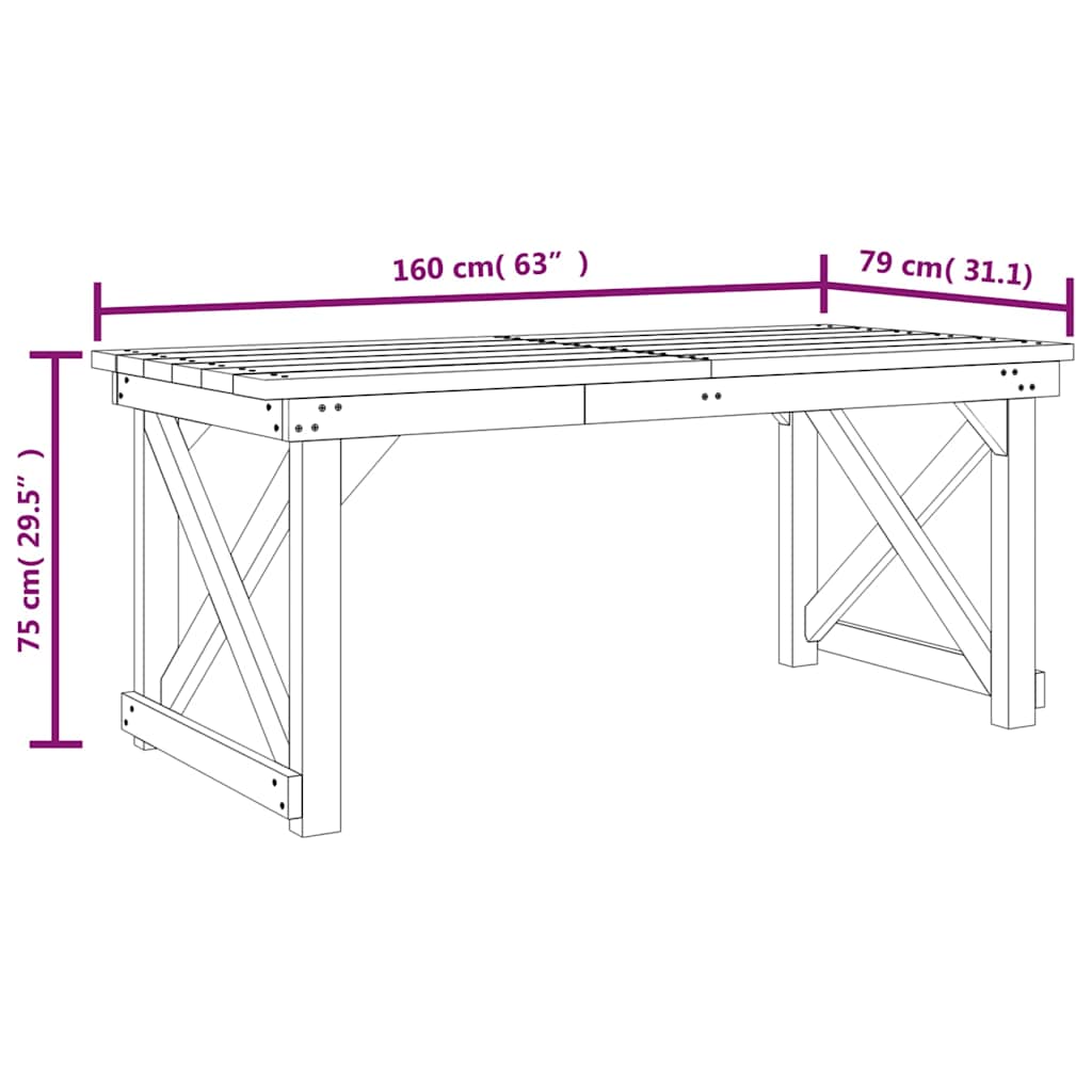 Set da Pranzo per Giardino 4 pz in Legno di Pino Impregnato