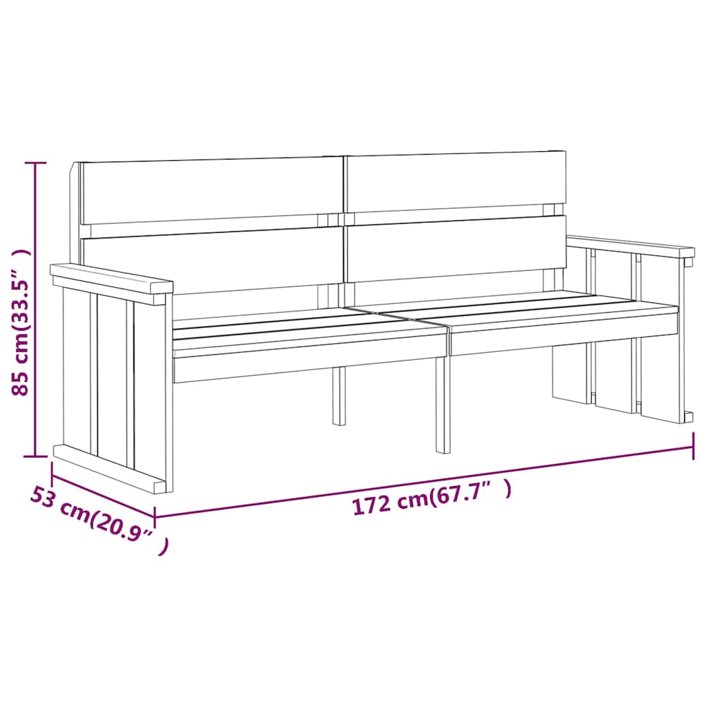 Set da Pranzo da Giardino 4 pz in Legno di Pino Impregnato