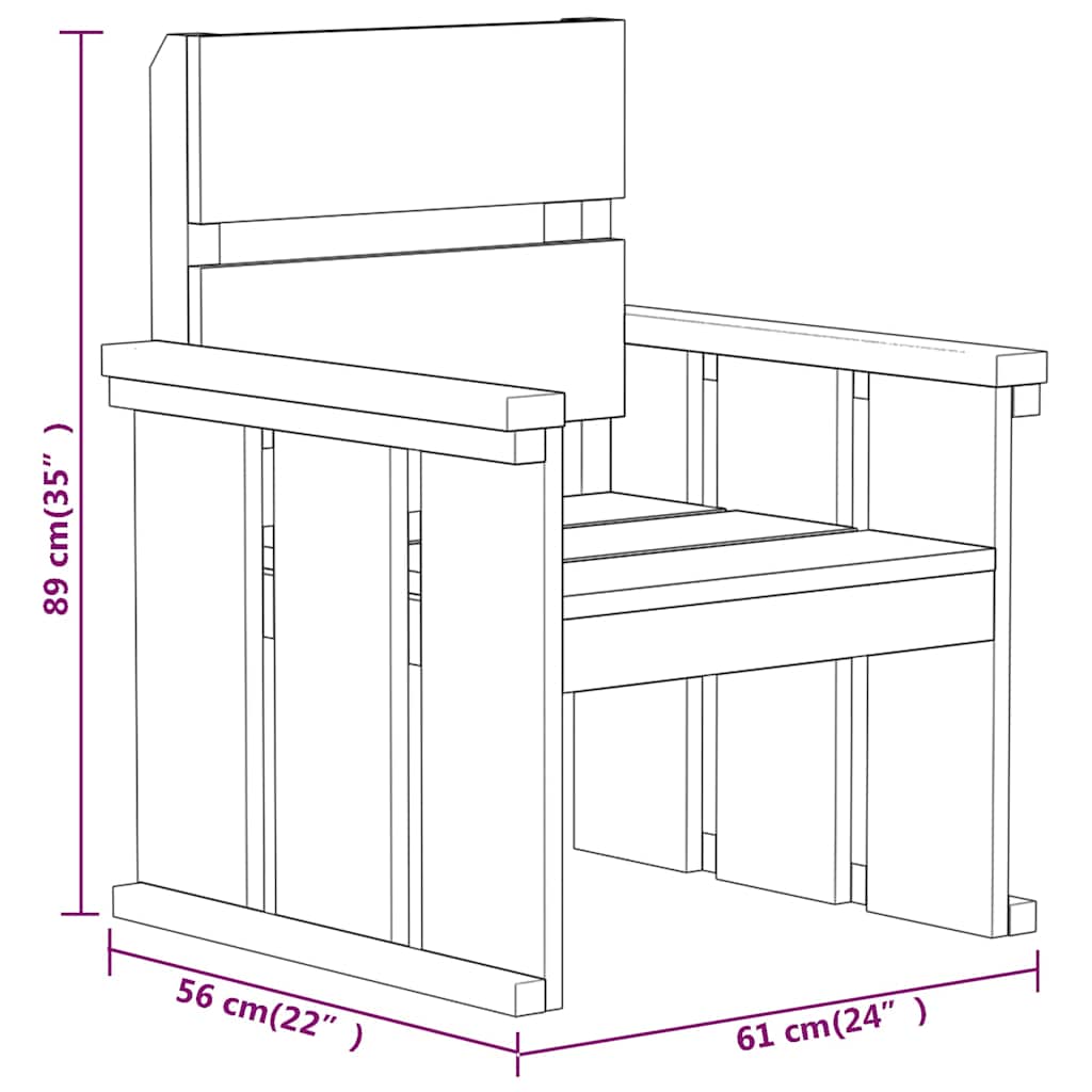 Set da Pranzo da Giardino 5 pz in Legno di Pino Impregnato