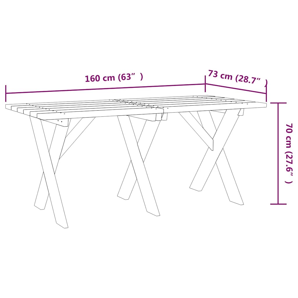 Set da Pranzo da Giardino 5 pz in Legno di Pino Impregnato