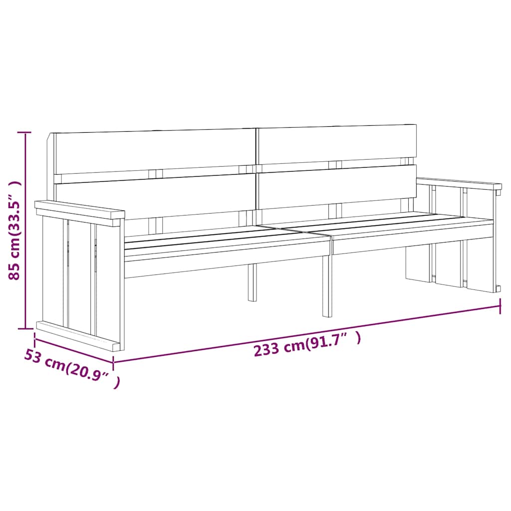 Set da Pranzo da Giardino 3 pz in Legno di Pino Impregnato
