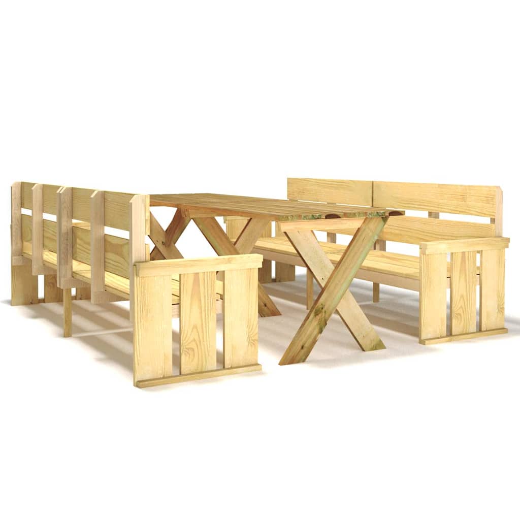 Set da Pranzo da Giardino 3 pz in Legno di Pino Impregnato