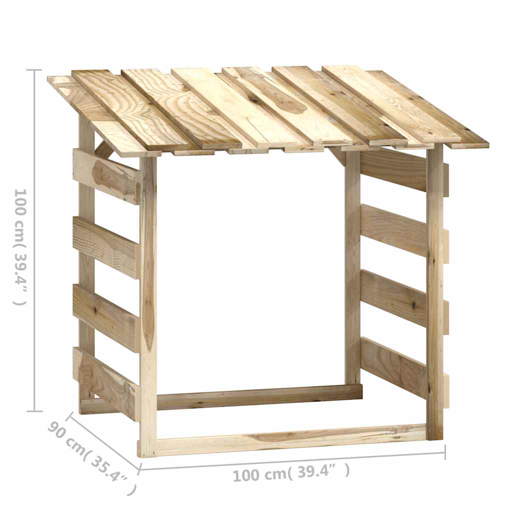 Pergole con Tetto 4 pz 100x90x100 cm Legno di Pino Impregnato