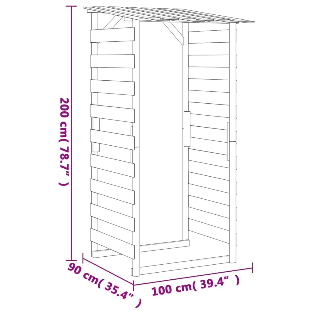 Pergole con Tetto 4 pz 100x90x200 cm Legno di Pino Impregnato
