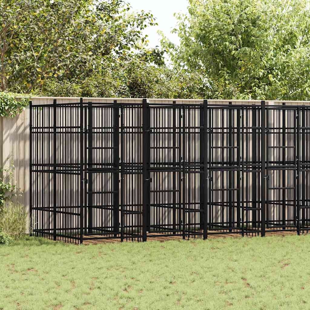 Gabbia per Cani da Esterno in Acciaio 12,9 m²