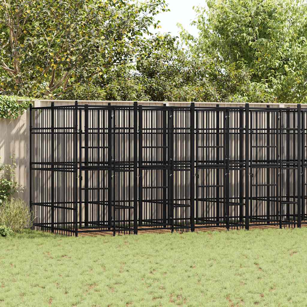 Gabbia per Cani da Esterno in Acciaio 14,75 m²