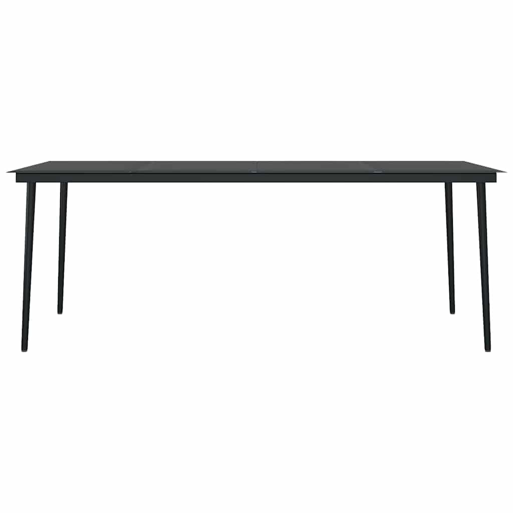 Set da Pranzo per Giardino 9 pz con Cuscini Nero