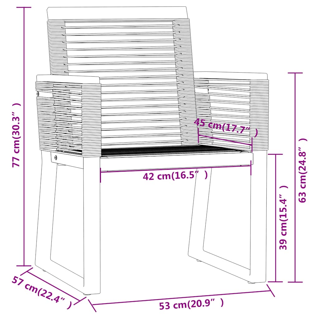 Set Mobili da Pranzo per Giardino 5 pz Nero