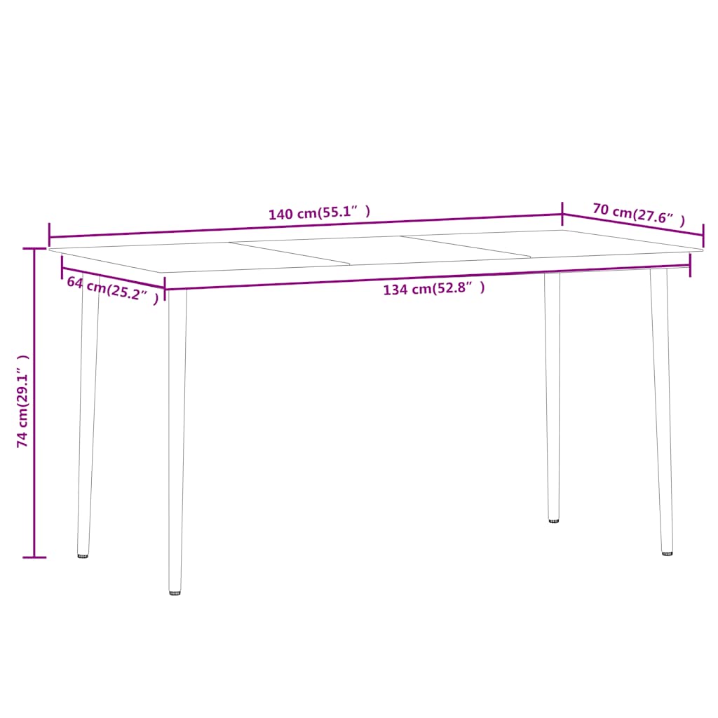 Set Mobili da Pranzo per Giardino 5 pz Nero