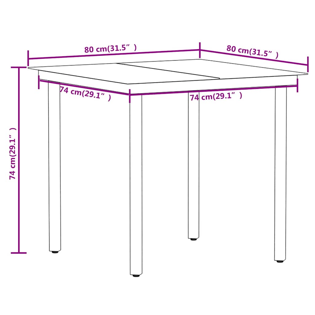 Set Mobili da Pranzo per Giardino 3 pz Rovere