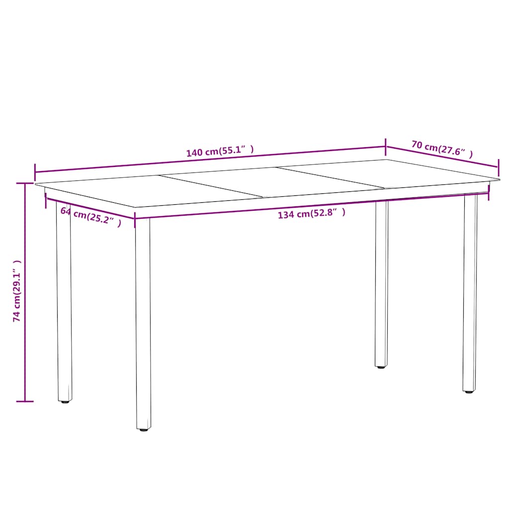 Set Mobili da Pranzo per Giardino 5 pz Rovere