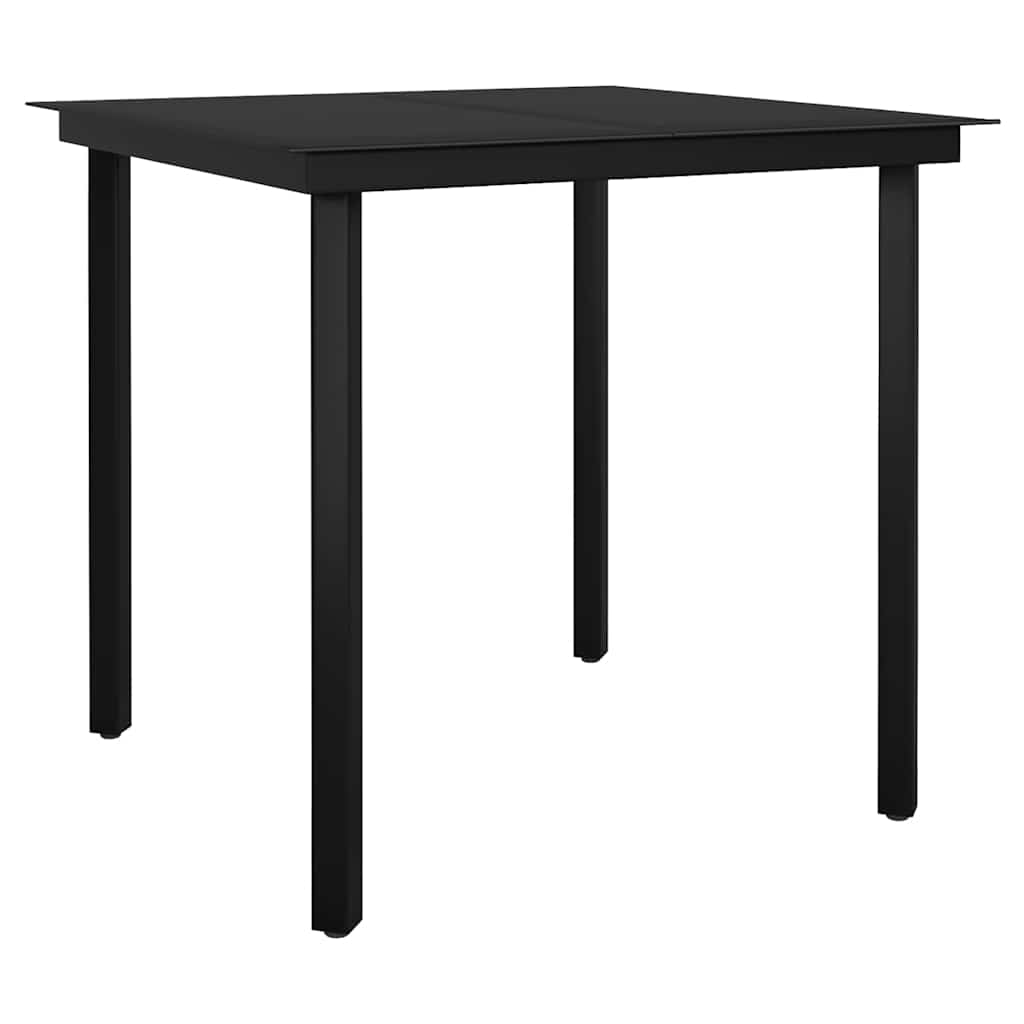 Set da Pranzo da Giardino 3 pz con Cuscini Nero