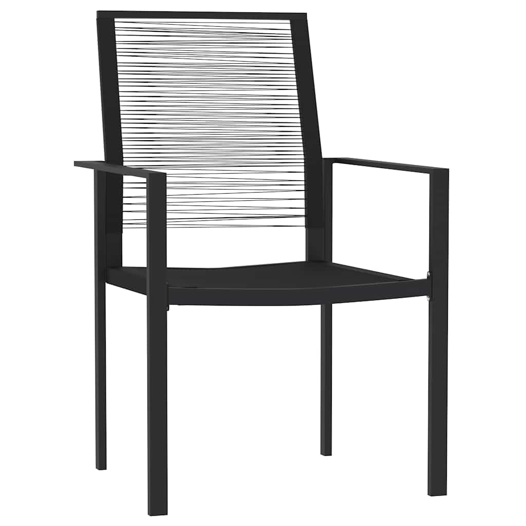 Set Mobili da Pranzo da Giardino 9 pz con Cuscini Nero
