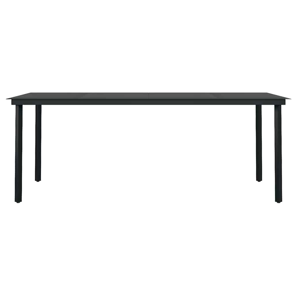 Set Mobili da Pranzo da Giardino 9 pz con Cuscini Nero