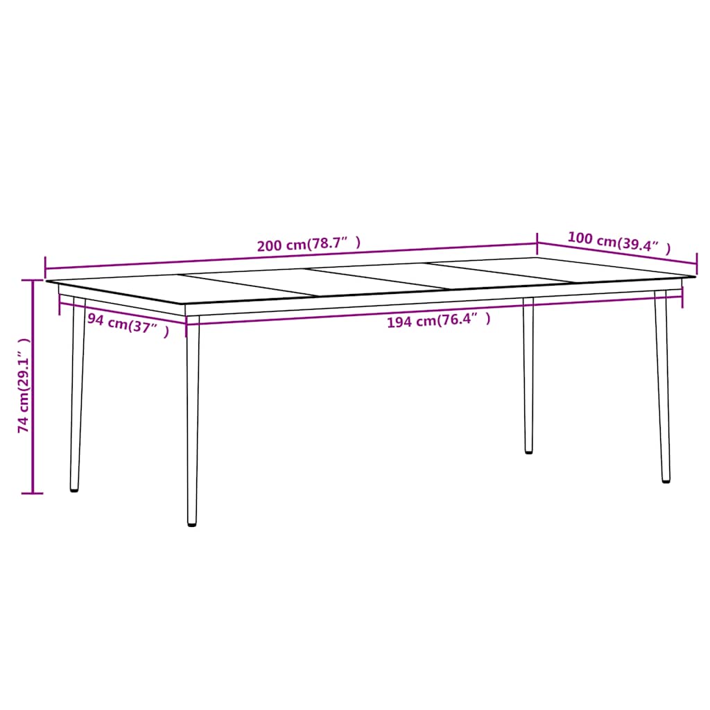 Set Mobili da Pranzo da Giardino 9 pz