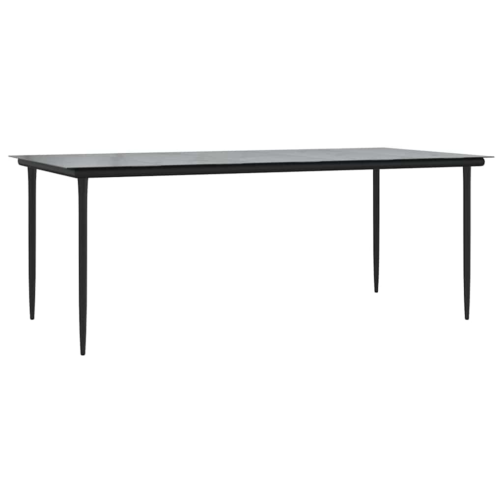 Set da Pranzo da Giardino 7 pz Nero in Rattan PVC
