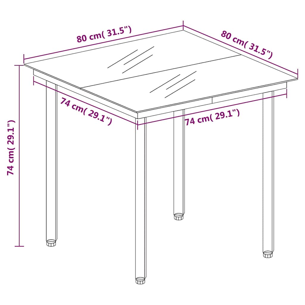 Set Mobili da Pranzo per Giardino 5 pz Antracite