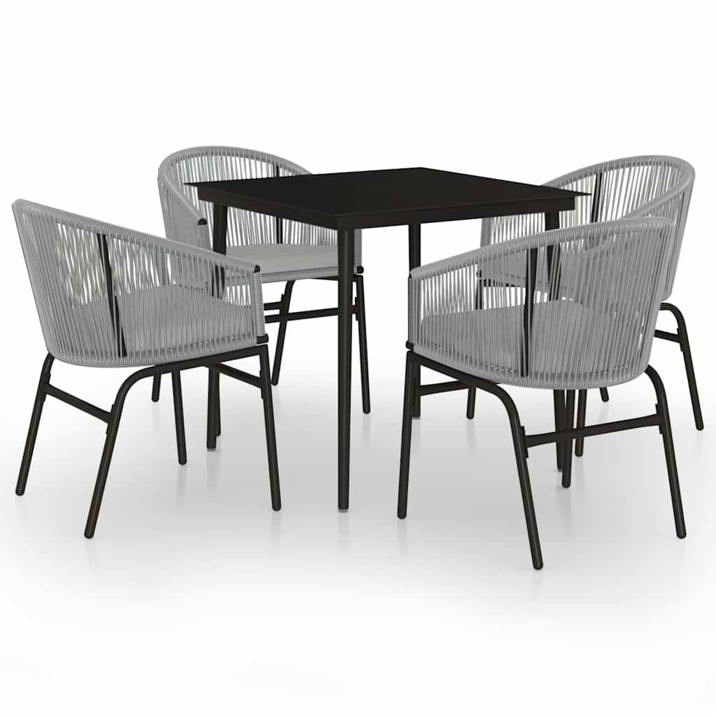 Set da Pranzo da Giardino 5 pz Grigio