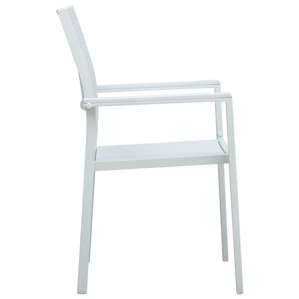 Set Mobili da Pranzo da Giardino 7 pz Bianco e Nero