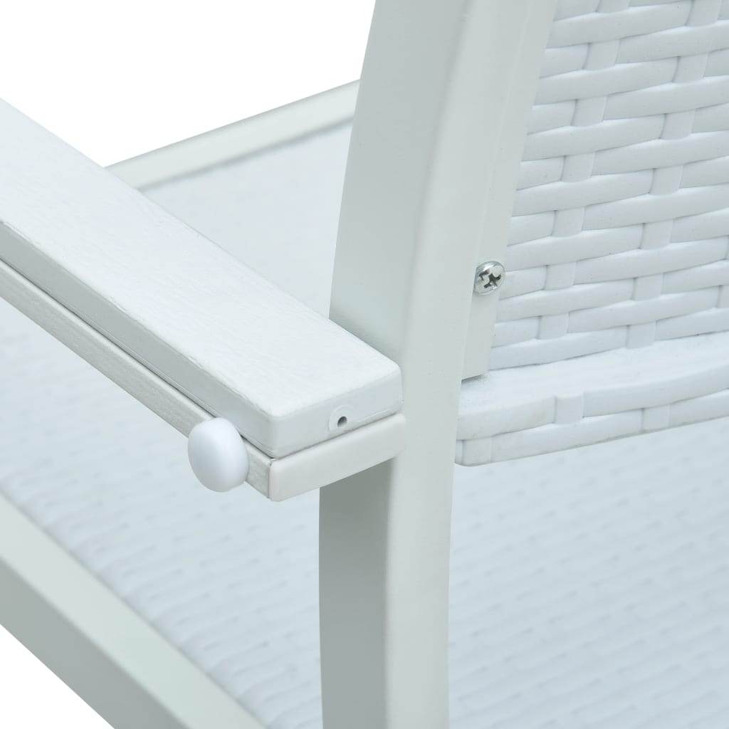 Set Mobili da Pranzo da Giardino 7 pz Bianco e Nero