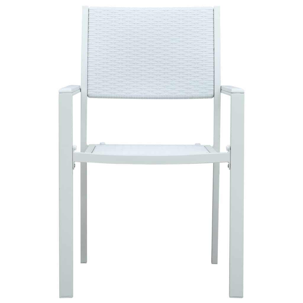 Set Mobili da Pranzo da Giardino 7 pz Bianco e Nero