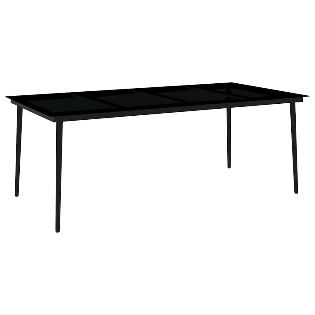 Set Mobili da Pranzo da Giardino 7 pz Bianco e Nero