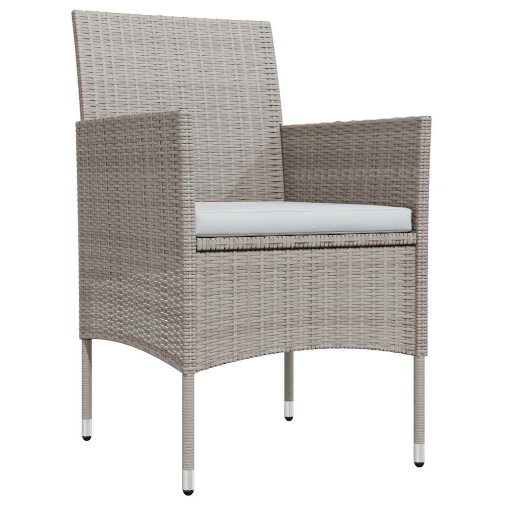 Set da Pranzo da Giardino 5 pz con Cuscini Beige e Nero