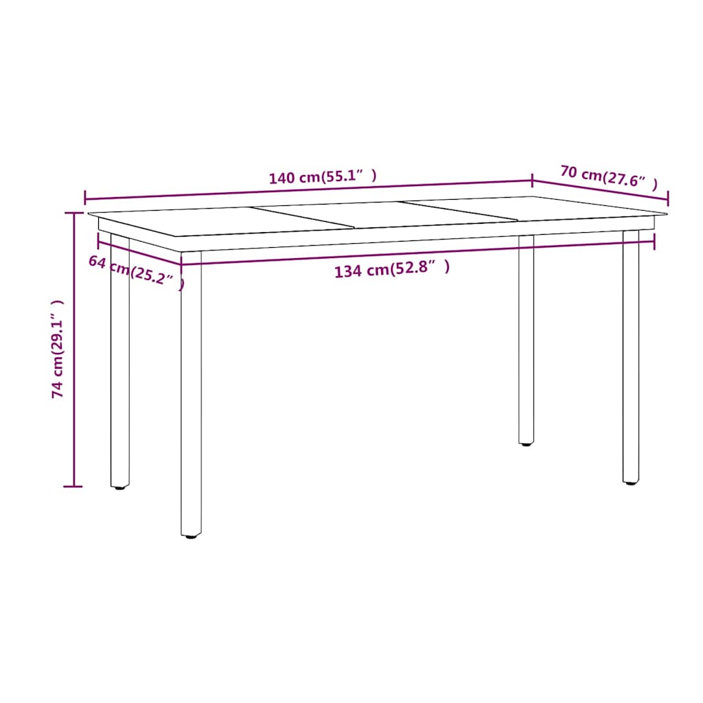 Set da Pranzo da Giardino 5 pz con Cuscini Beige e Nero