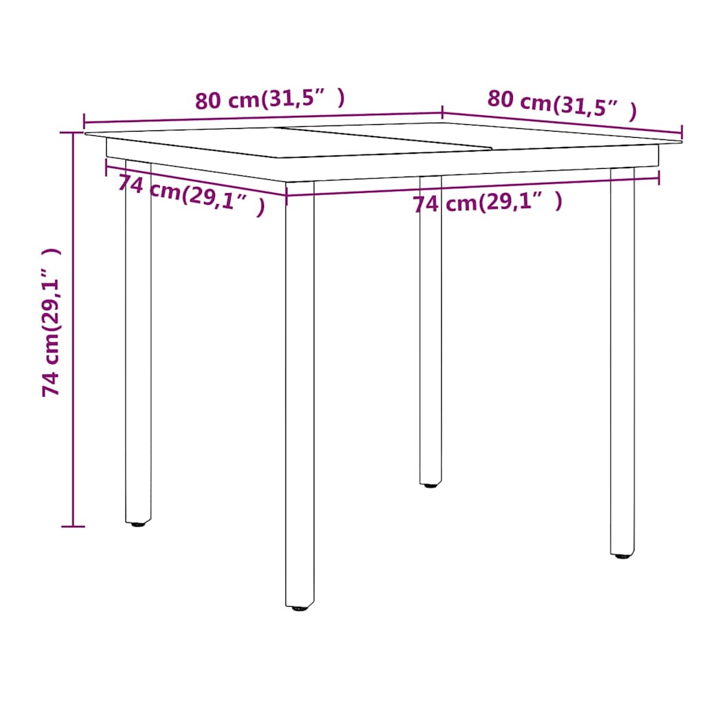 Set da Pranzo da Giardino 5 pz con Cuscini Marrone e Nero