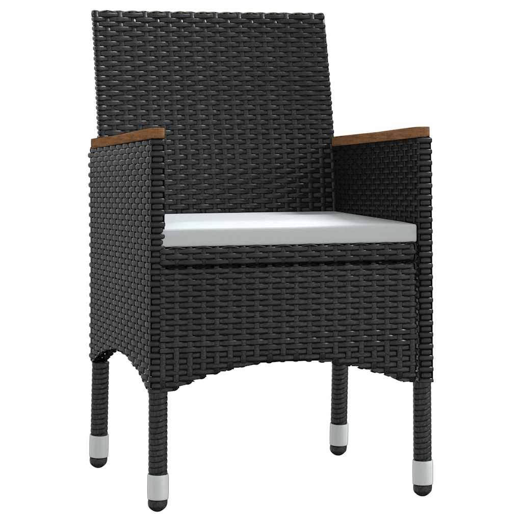 Set da Pranzo da Giardino 7 pz con Cuscini Nero