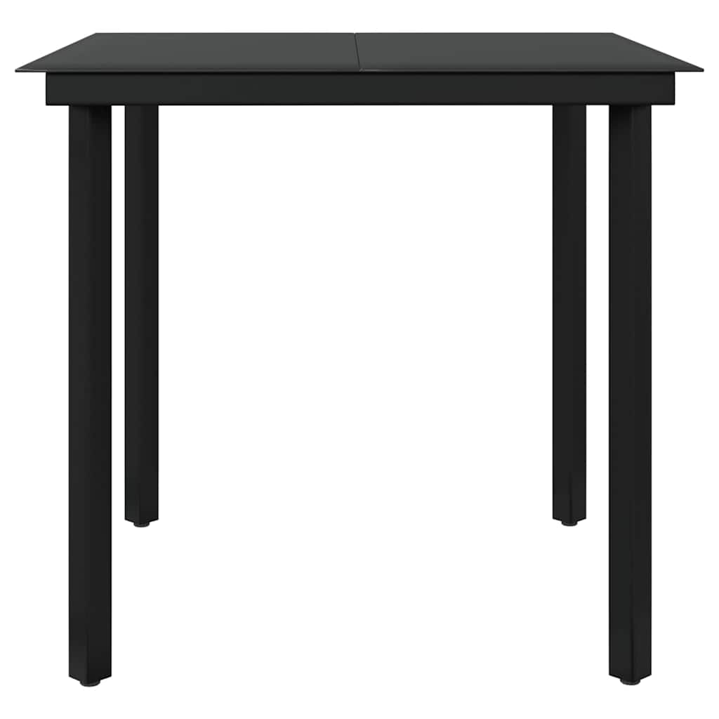 Set da Pranzo da Giardino 5 pz con Cuscini Grigio e Nero