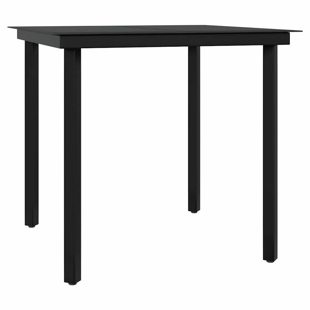 Set da Pranzo da Giardino 5 pz con Cuscini Grigio e Nero