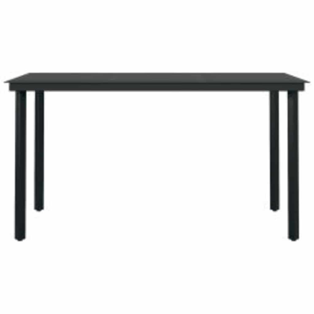 Set da Pranzo da Giardino 5 pz con Cuscini Grigio e Nero