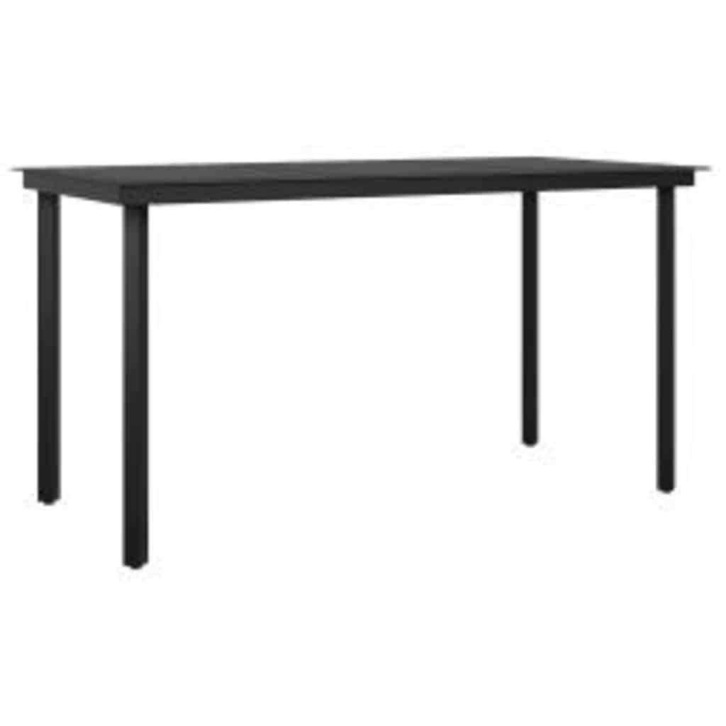 Set da Pranzo da Giardino 5 pz con Cuscini Grigio e Nero