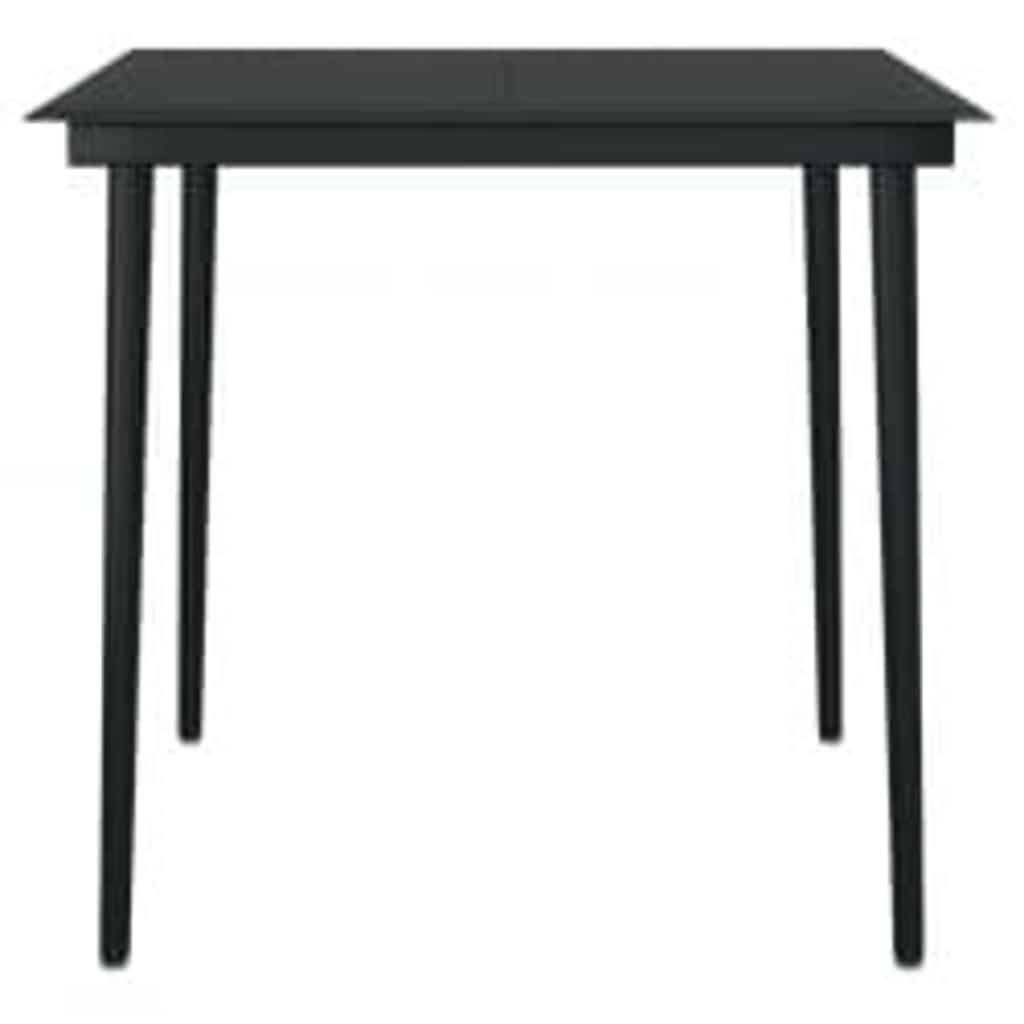 Set da Pranzo da Giardino 5 pz con Cuscini Grigio e Nero