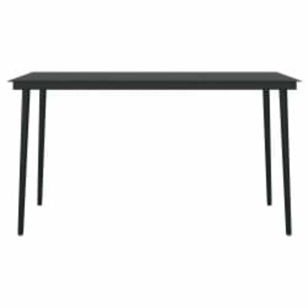 Set da Pranzo da Giardino 5 pz con Cuscini Grigio e Nero