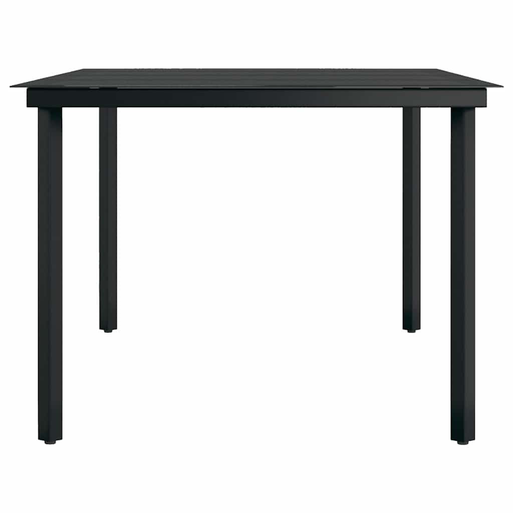 Set da Pranzo per Giardino 9 pz con Cuscini Grigio e Nero