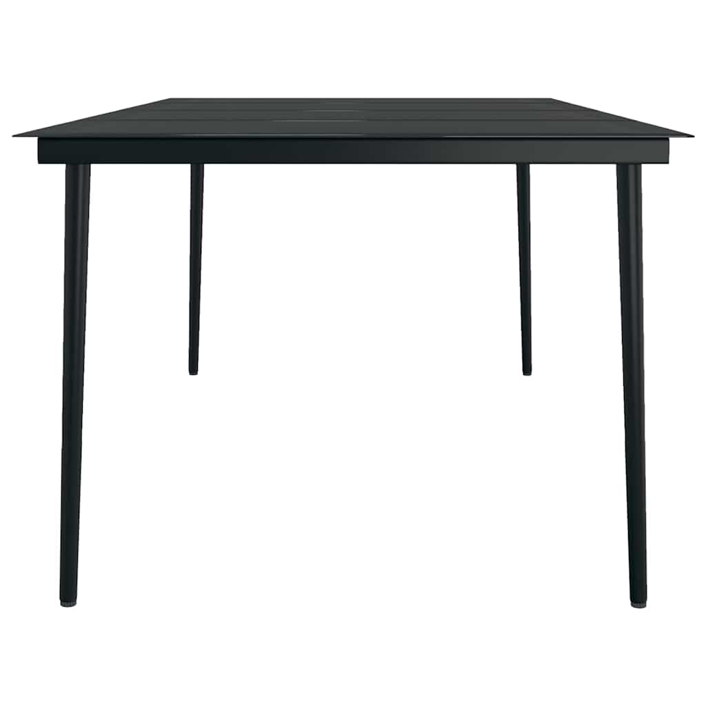 Set da Pranzo per Giardino 9 pz con Cuscini Grigio e Nero