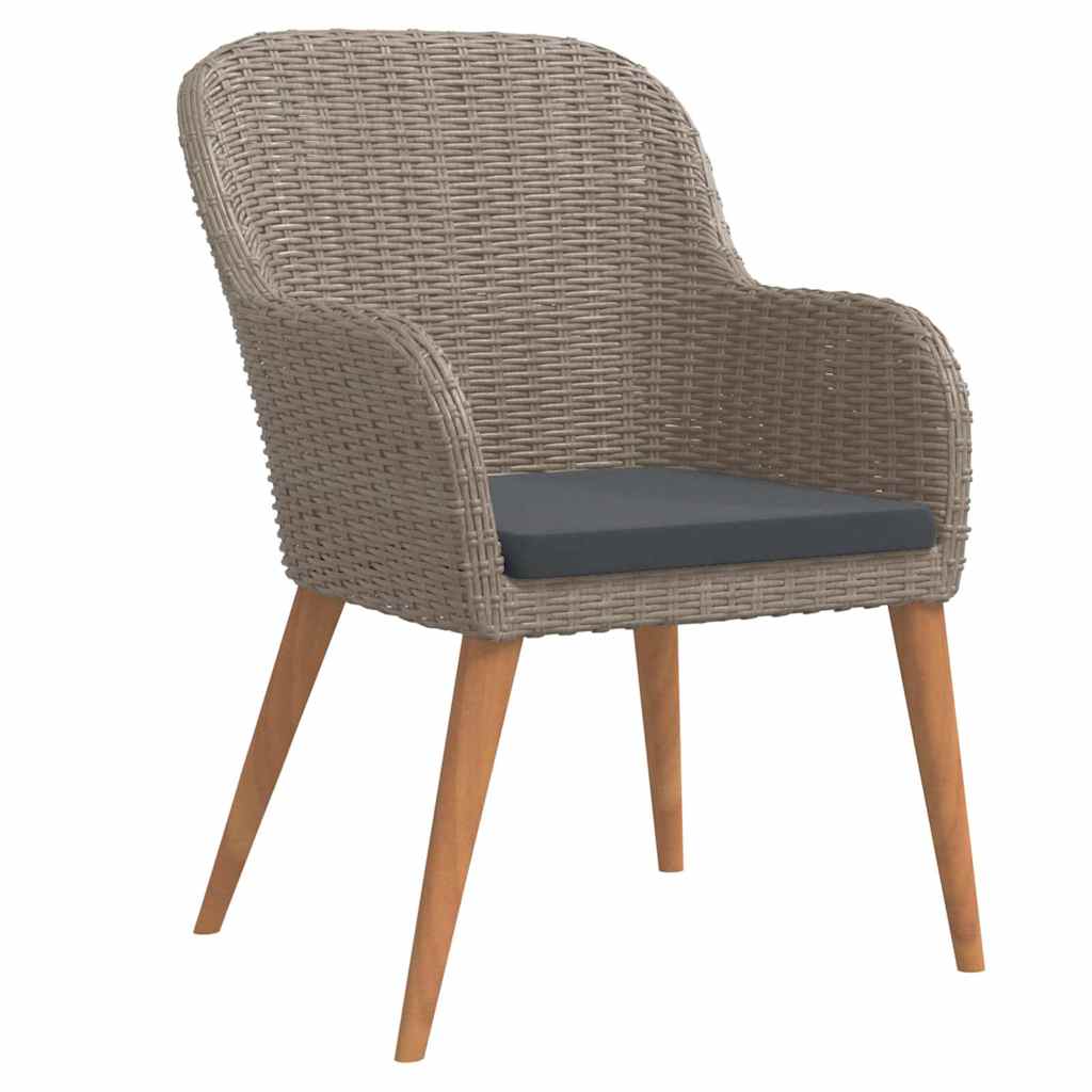 Set da Pranzo da Giardino 5 pz con Cuscini Marrone