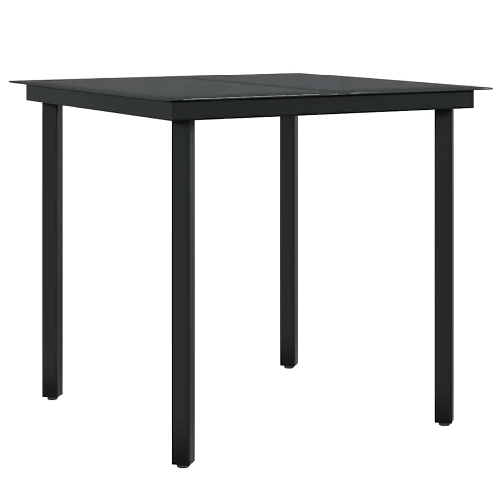 Set da Pranzo da Giardino 3 pz con Cuscini Nero