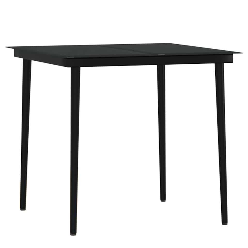 Set da Pranzo da Giardino 3 pz con Cuscini Nero