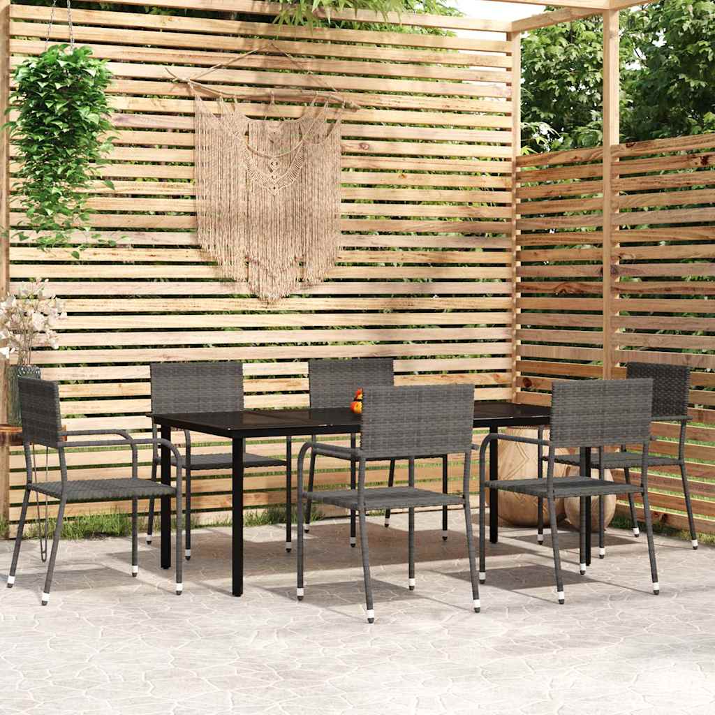 Set Mobili da Pranzo da Giardino 7 pz Grigio