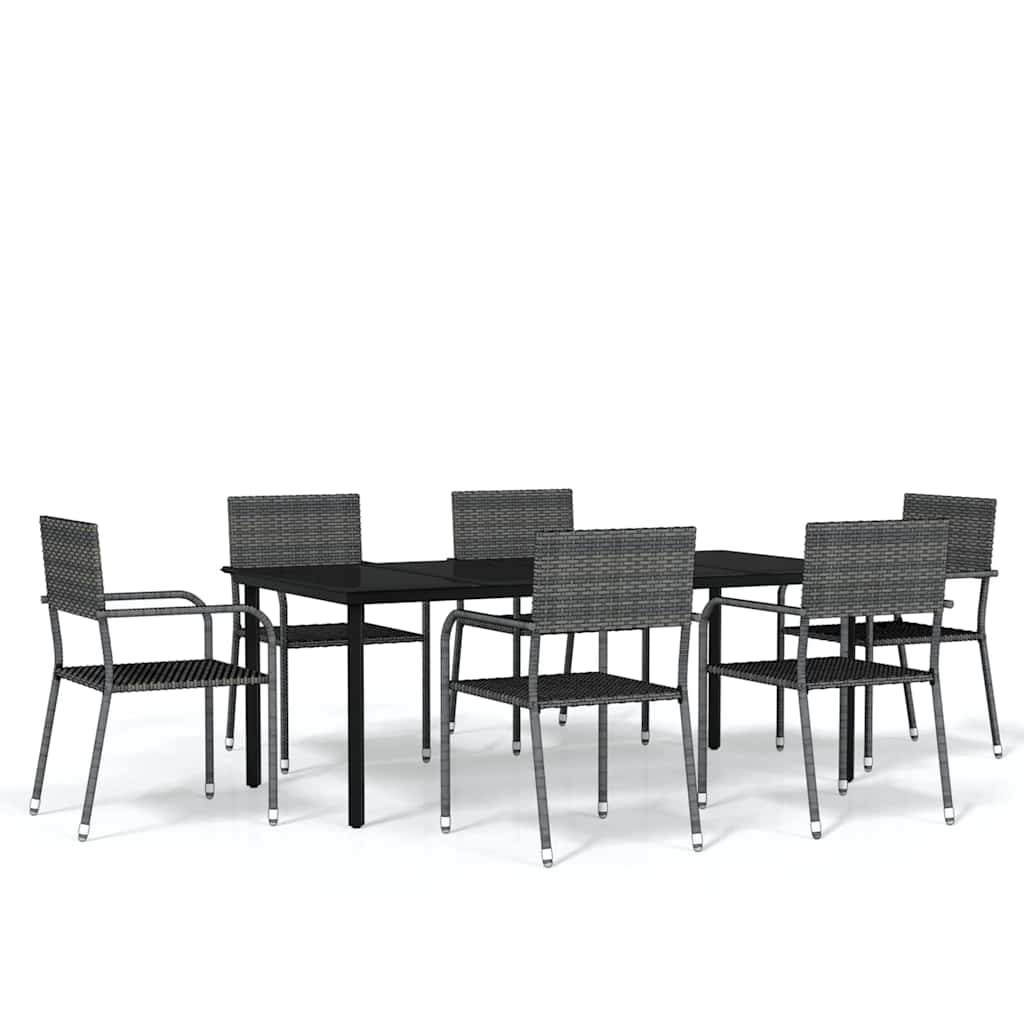 Set Mobili da Pranzo da Giardino 7 pz Grigio