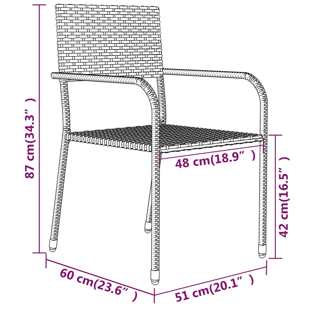 Set Mobili da Pranzo da Giardino 7 pz Grigio