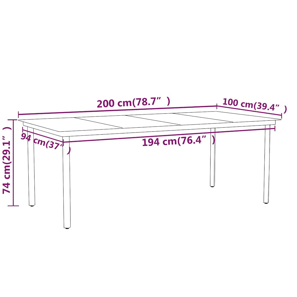 Set Mobili da Pranzo da Giardino 7 pz Grigio