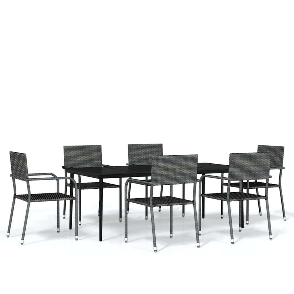 Set Mobili da Pranzo da Giardino 7 pz Grigio