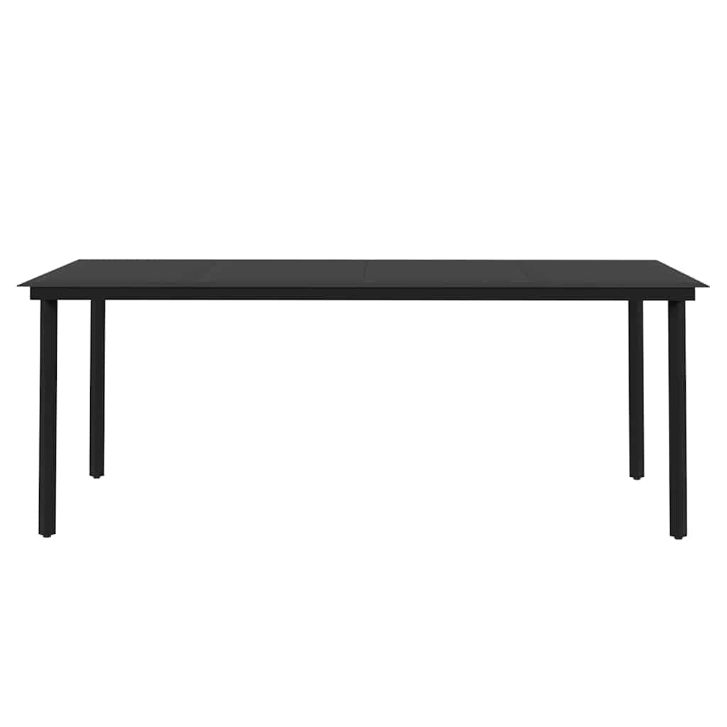 Set da Pranzo da Giardino 7 pz e Cuscini in Polyrattan e Vetro