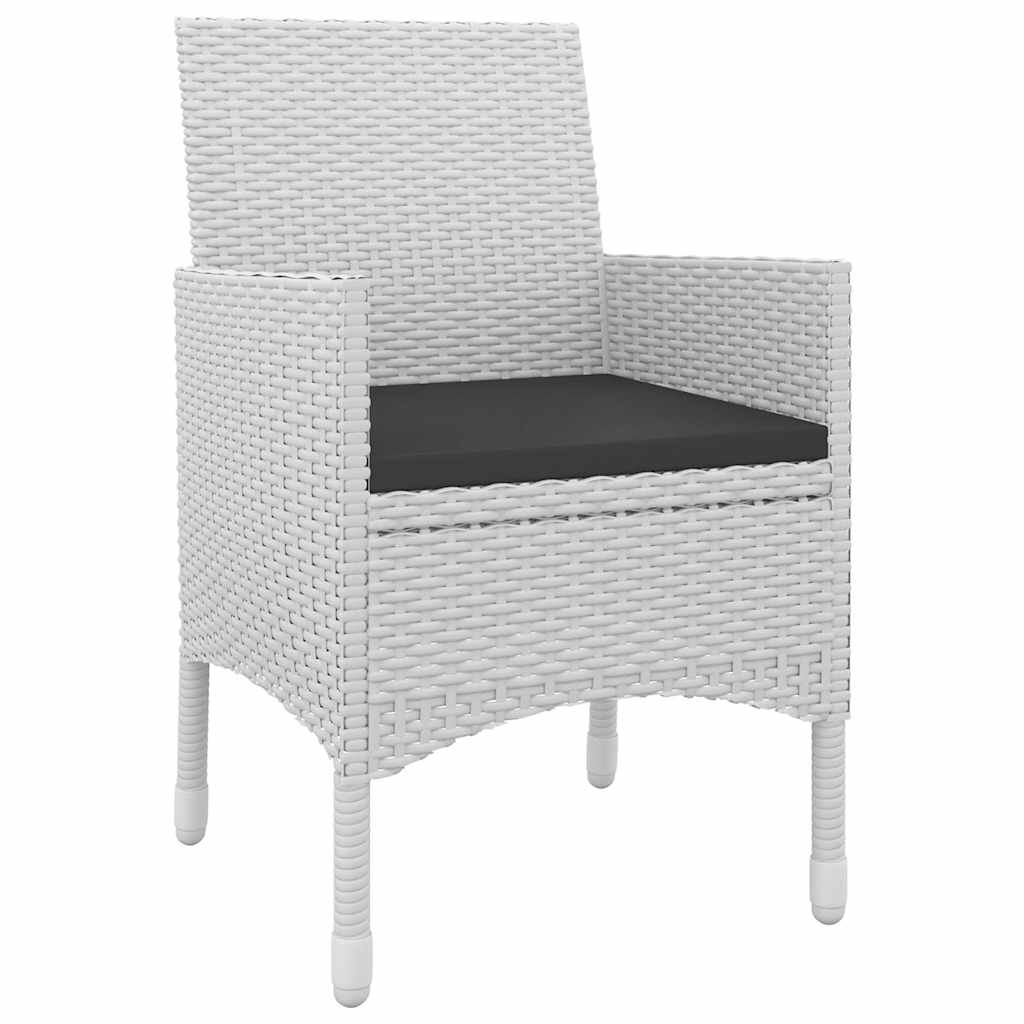 Set da Pranzo da Giardino 5 pz con Cuscini Polyrattan e Vetro